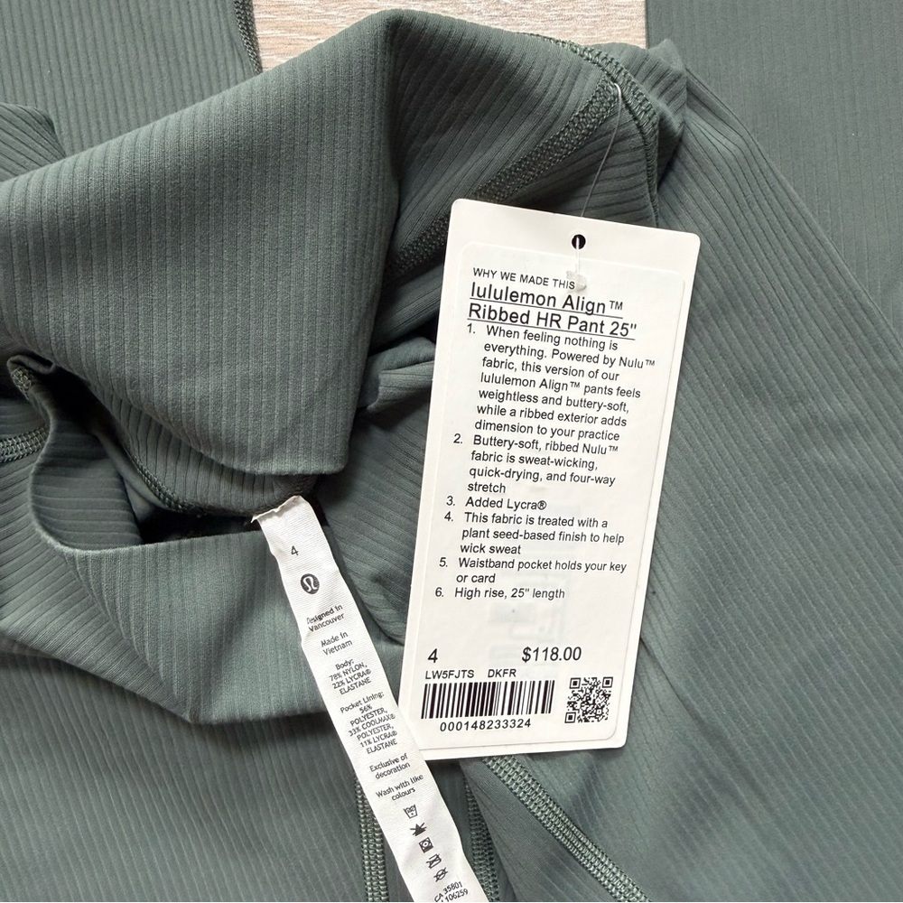 Lululemon Align Ribbed 25” Pant - Dark Forest - Picture 4 of 7
